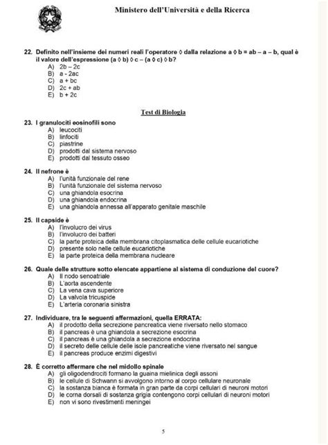 test medicina 2020 domande pdf
